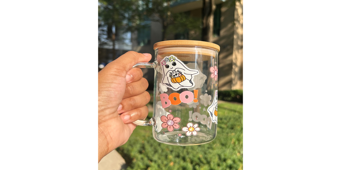 Floral Ghost Cup Design