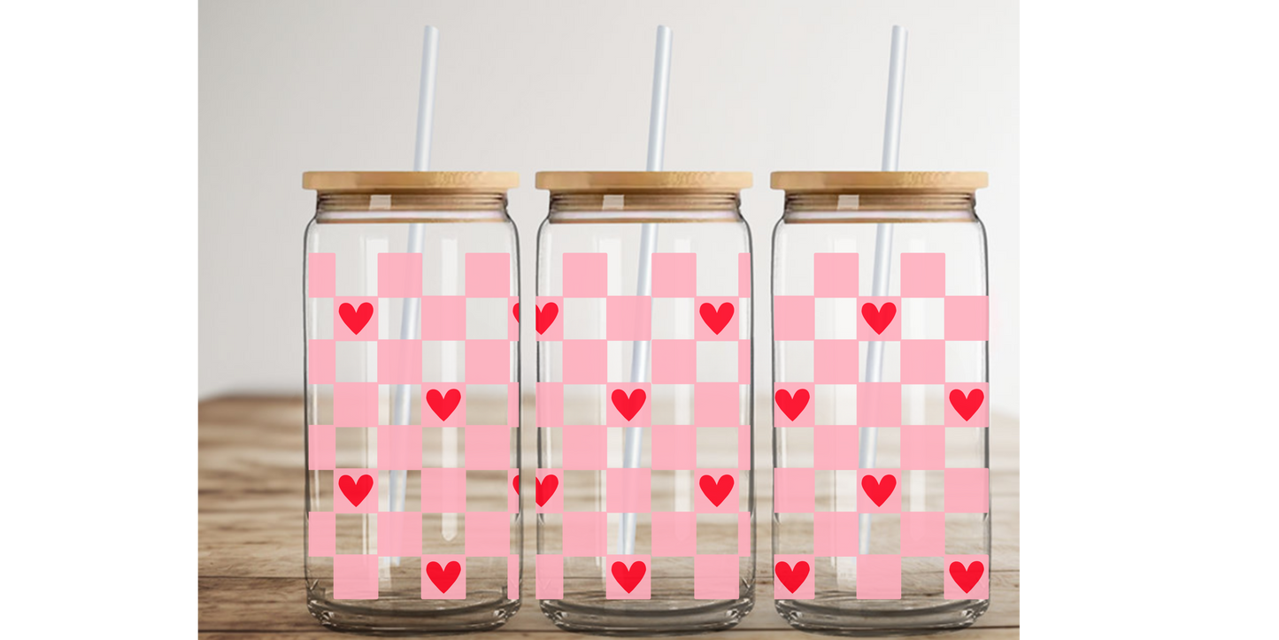 Checkered Pink Heart