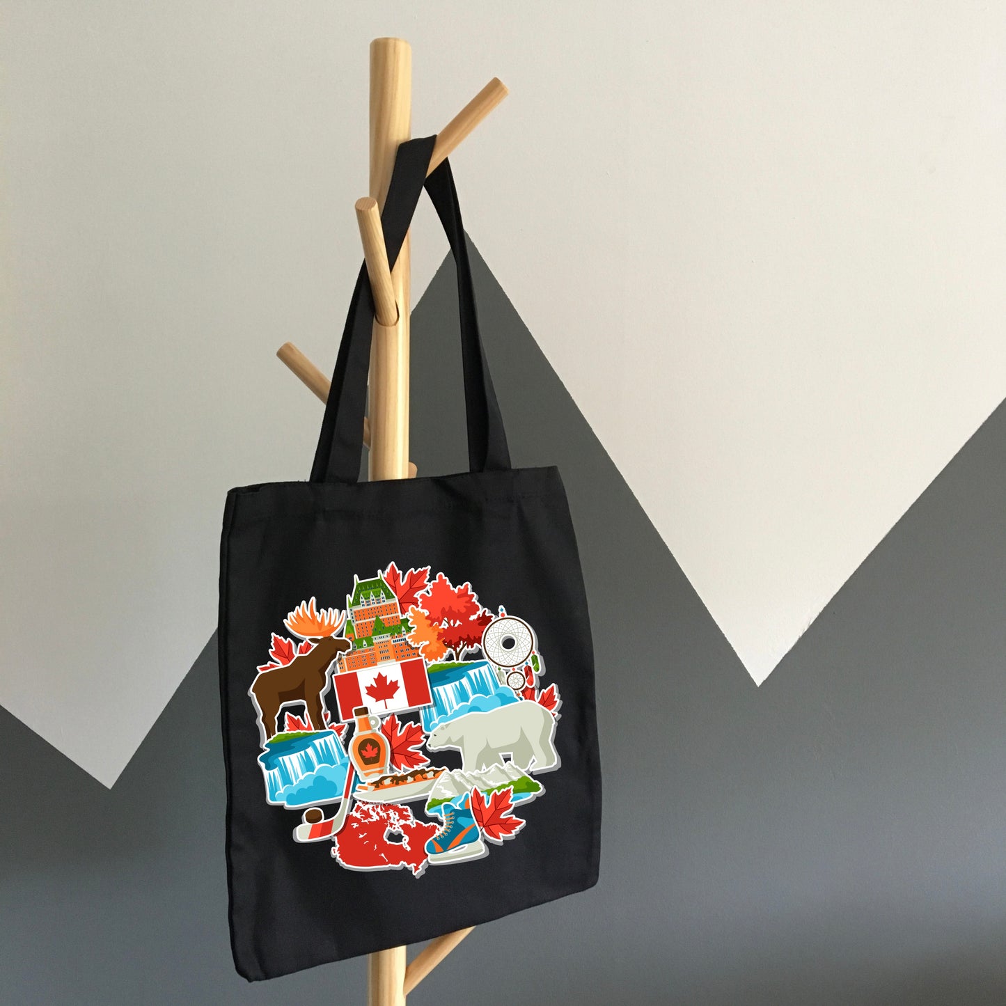 Canadian theme tote bag